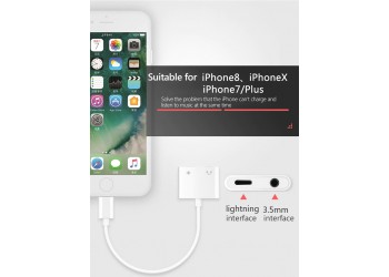 4 in 1 Adapter Opladen Luisteren Voor Apple iPhone 12 Plus XS MAX Splitter 3.5mm Jack Koptelefoon Aux Kabel Telefoon Connector
