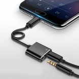 Type C naar 3,5 mm koptelefoonaansluiting adapter 2 in 1 USB C audiokabel converter opladen splitter hoofdtelefoon adapter Samsung Huawei Xiaomi