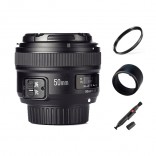 Yongnuo AF-S 50mm F1.8 autofocus lens Nikon DSLR camera met gratis 58mm uv-filter, zonnekap, lenspen