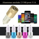 Autolader auto oplader dubbele USB port 3.1A iPhone Samsung