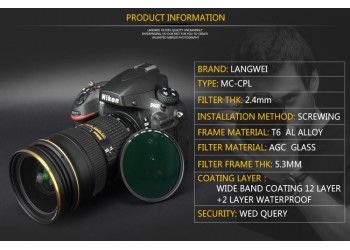 72mm CPL Polarisatie MC Lens Filter Langwei Multi Coating 