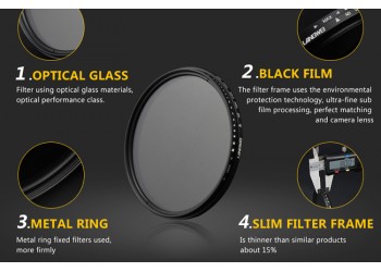 72mm ND Filter (grijsfilter) vario ND2-400 Langwei Lens