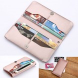 iphone x 8 7 Samsung Luxe leather wallet Hoesje rosegoud