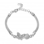 Silver-plated bracelet creative diamond simple bracelet butterfly heart