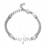 Silver-plated bracelet creative diamond simple bracelet heartbeat
