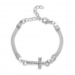 Silver-plated bracelet creative diamond simple bracelet cross