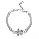 Silver-plated bracelet creative diamond simple bracelet flower