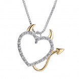 Creative Heart Necklace Demon Image Alloy Plating Diamond Necklace Clavicle