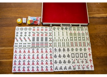 Professioneel 42mm XXL competitie kwaliteit Mahjong Acryl Majiang met aluminium doos