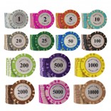 50 stuk Professionele Upscale Klei Casino Texas Poker Chips 14G waarde 50 100 200 500 1000 met Chipstandaard en Dobbelstenen