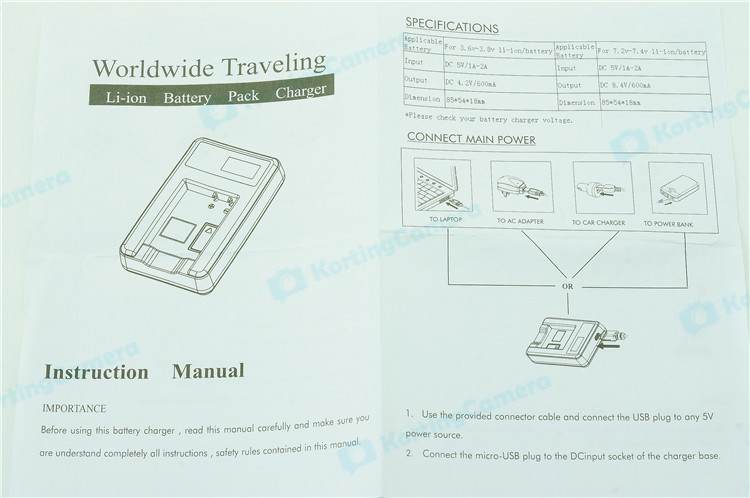LCD usb Oplader voor accu DMW-BGC10 DMW-BGC10PP Panasonic Lumix TZ