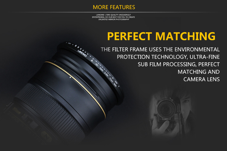 52mm ND Filter (grijsfilter) vario ND2-400 Langwei Lens