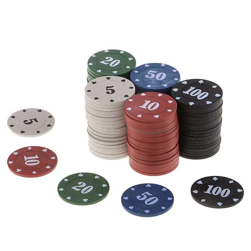 100Pcs Texas Poker Chip Tellen Bingo Chips Sets Casino Card Game