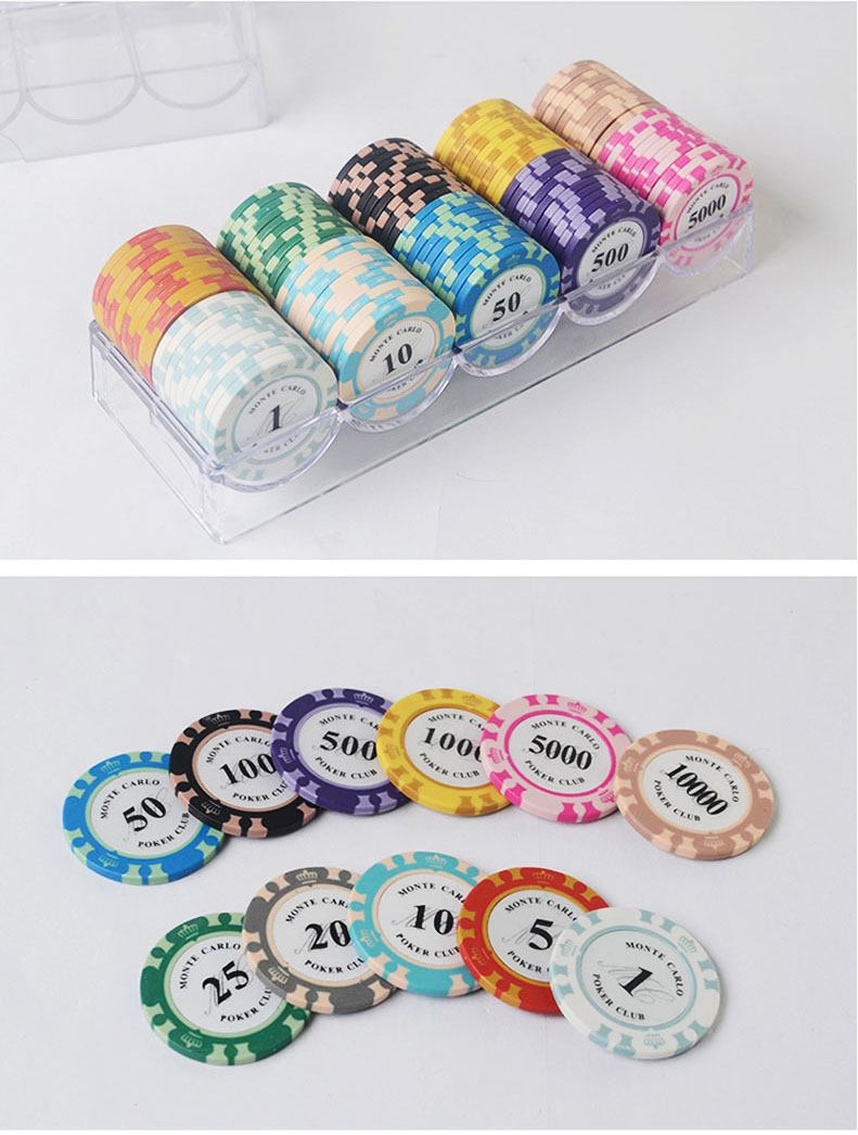 5 stuk Professionele Upscale Klei Casino Texas Poker Chips 14G waarde 100